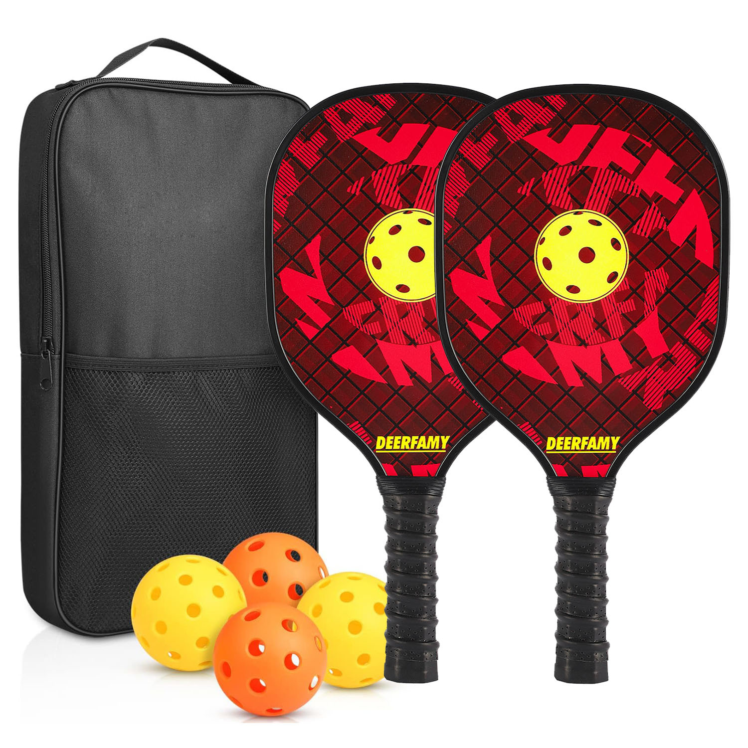 2 raquetas, 4 pelotas, 1 paquete [Rojo]