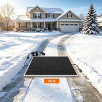 MEGA YUNENG Tapis chauffant carré 30x30 pouces pour dégivrage de neige 400W, en caoutchouc/TPU antidérapant, pour extérieur, entrée, 110V, sécurité hivernale, garantie 1 an
