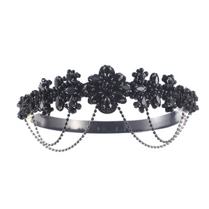 Vintage Rhinestone <b>Beaded</b> Tassel <b>Headband</b> Women Great Gatsby Flapper Hair Band Roaring 20s Party Costume Headpiece - Product Image 4