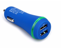 Adaptor Charger Mobil USB 5V 2.1A 12V 24V 2 Port USB dengan Lampu LED