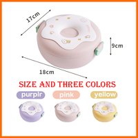 Lonchera Aislada para Microondas con 3 Compartimentos en Forma de Donut, con Tapa de Plástico, para Niños, Uso Escolar