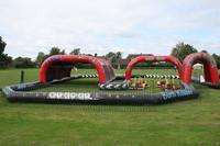 Piste de karting gonflable personnalisée jeux de plein air stimulants piste de course gonflable vélos Quad