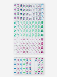 Deluxe American <b>Mahjong</b> Tile <b>Set</b> Includes Racks, Pushers, Dice, Wind Indicator, Joker & Dragon, Purple White Travel Case - Product Image 5