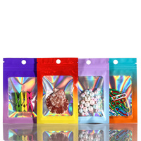 Mini pochette d'emballage en plastique ziplock avec finition hologramme pour un stockage sécurisé des bijoux et une petite marque de produit