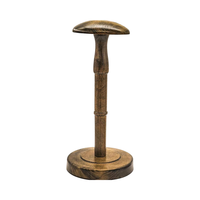 HAIBEIR Support de chapeau en bois brun antique autoportant Support de table pour casquettes et perruques Présentoir d'accessoires de mode une pièce