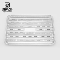 Plaque de cuisson jetable en aluminium perforé de 14 pouces pour barbecue, viande, poisson, fruits de mer, légumes, cuisson en extérieur NO.6a
