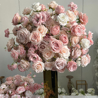 Boule de fleurs artificielle blanche de 80/70/60/50/40/30 cm, centre de table pour décoration de mariage, arrangement floral pour allée centrale