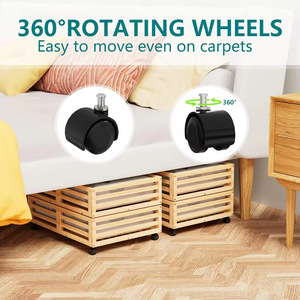 Under Bed Storage <b>Box</b> Rectangular 35L Rolling Clothing Organizer Bedroom <b>Wardrobe</b> Tidy - Product Image 2