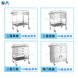รถเข็นยาสแตนเลส Boan 660*440*880 มม. แบบสองประตู สำหรับใช้ในโรงพยาบาล - Product Image 5
