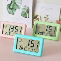 Moderner LCD-Schreibtisch-Wecker mit Thermometer, digitalem LCD-Display und neuartigem Schlummerfunktion, Quarzwerk, für Zuhause und Büro