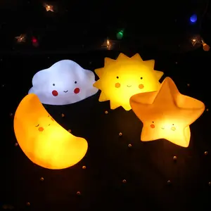 Vendita calda Nordic Lovely Cute Smile Face Glowing Sun Moon Star Light Baby Bedroom Lamp