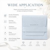 Pochette enveloppe en microfibre bleu ciel personnalisée avec logo, à rabat, pour bijoux, cadeaux, anti-poussière, pour bagues, OEM, carrée, pour instruments de musique, vente en gros