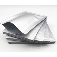 Sachet en aluminium argenté à trois côtés scellable sous vide de qualité alimentaire pour l'emballage et le stockage en vrac des aliments, pochette rétractable