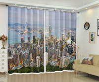 Drop Shipping Rideau de fenêtre imprimé photo numérique 3D en polyester 100% le plus populaire