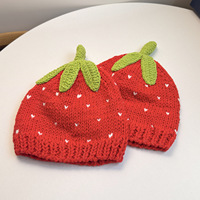 Grensoverschrijdende handgemaakte jacquard gebreide aardbeihartpatroon unisex schattige wollen hoed dagelijkse casual all-match fruitmuts