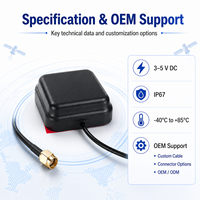 Antenne active GNSS RTK double fréquence GPS L1 L5 BDS avec connectivité SMA et protection IP67 pour équipement de topographie