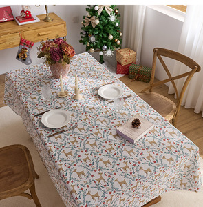 Tovaglia Natalizia Impermeabile Personalizzata, Copritavolo <span class=keywords><strong>Rettangolare</strong></span> Stampato, Panno Decorativo <span class=keywords><strong>per</strong></span> <span class=keywords><strong>Tavolo</strong></span> da Pranzo e Caffè - Product Image 4
