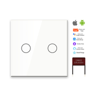 CNSKOU Interruptor de Pared Inteligente para el Hogar, Compatible con Alexa, Google Assistant y Tuya, 10A, Cable Vivo Único, UE/Reino Unido, 1/2/3 Gang, Cristal, Zigbee