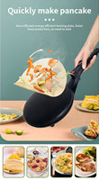 Crêpière Électrique Antiadhésive, Plancha pour Pancakes et Pizzas du Petit-Déjeuner, Facile à Nettoyer pour la Maison