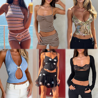 Lot de vêtements pour femmes 2025, vêtements de mode pour femmes, lot de vêtements mixtes, crop tops, vêtements en vrac, marques assorties, neufs