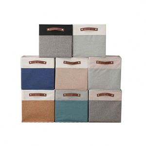 Panier de rangement promotionnel carré pliable en feutre polyester écologique personnalisé avec poignée pour l'organisation du linge et les cadeaux de bienvenue - Product Image 4