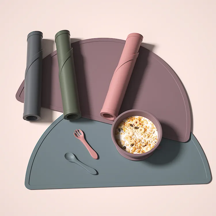 BPA miễn phí chất lượng cao cấp thực phẩm Silicone sơn Mat bé Pad bàn ăn Mat Coaster Silicone ăn Mat cho bé