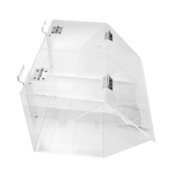 Distributeur de bonbons et aliments secs en acrylique transparent sur mesure à 2 compartiments avec support pour pelle, à suspendre sur panneau rainuré