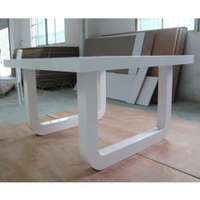 Surface solide marbre Villa maison et maison table à manger blanc carré dîner bureau pour 8 sièges
