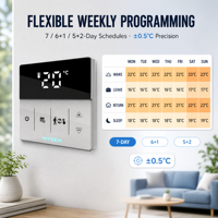 Thermostat intelligent HYSEN pour hôtel, système central de climatisation, style moderne, contrôleur de température WiFi avec garantie de 2 ans