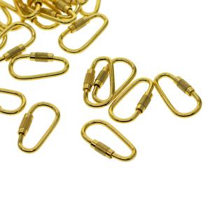 20 pezzi ganci a scatto in acciaio leggero Mini clip di bloccaggio con fibbia a vite portachiavi e moschettoni promozionali - Product Image 1