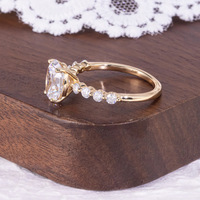 Bague NOVA en Moissanite couleur D, plaquée or, sertie de griffes, en argent sterling S925, taille ovale 2/3/5/6/8 carats, style luxe léger pour femme