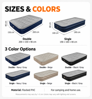 Matelas pneumatique surélevé de 40 cm avec pompe intégrée amovible, surface floquée douce, lit d'appoint pliable pour la maison et le camping