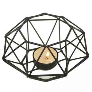 Photophore de mariage de luxe en or Bougeoir en métal Autres types de bougeoirs Lanternes et bocaux à bougies - Product Image 1