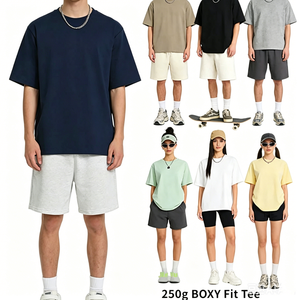 Custom Logo High Quality 250GSM Heavy Weight Box <strong>Fit</strong> 100% Cotton Drop Shoulder Oversized Cropped Boxy Plus Size <strong>T</strong> <strong>Shirts</strong> for <strong>Men</strong> - Product Image 2