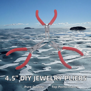 Daking 4.5" Stainless Steel Pliers with Plastic Handle for DIY Jewelry Making - Product Image 2