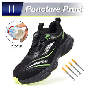 JIANKUN-Chaussures de sécurité à bout en acier respirantes anti-crevaison à la mode pour hommes, tissu industriel léger, tricot + TPU - Product Image 3