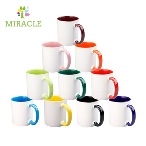 双色内色手柄颜色11盎司升华杯促销礼品生日礼物创意图案热转印 - Product Image 1