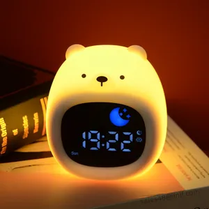 Schöne tragbare multifunktionale Digitaluhr Kinder Schlaf-Training OK zum Aufwachen Wecker mit Nachtlicht und Tonmaschine