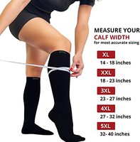Chaussettes de compression grande taille à mollet large graduées en bambou pour le sport