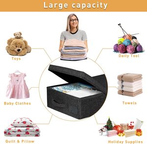 Movable Under Bed Clothes Storage Foldable Under Bed Storage <b>Box</b> With Lid for Organizing Clothes, Shoes, <b>Blankets</b>, Pillows - Product Image 3