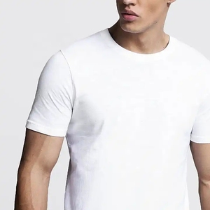 T-shirt all'ingrosso bianche e nere, in cotone Pima, elasticizzate, da <span class=keywords><strong>uomo</strong></span>, personalizzabili, sportive, slim fit, aderenti. - Product Image 2