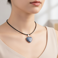 Nouvel Arrivage Pendentif Mini Cœur en Cristal Poli de Haute Qualité en Améthyste et Quartz, Matériaux Mixtes, pour Cadeau DIY
