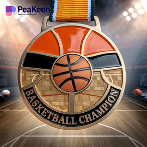 بيع بالجملة من مصنع PeaKeen شعار مخصص ميداليات ذهبية لكرة السلة للنادي والجوائز - Product Image 4