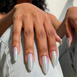 Poudre magique Ky Mirror Moonlight pour ongles à presser, <span class=keywords><strong>faux</strong></span> ongles tendance effet aurore blanc néon, 24 pièces, vente en gros - Product Image 1