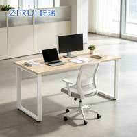 Bureau de travail en métal stable, table d'ordinateur en acier, design simple, bureau à domicile pour ordinateur portable et PC