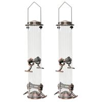 Mangeoire à oiseaux d'extérieur dédiée, écologique, en acier inoxydable 430, design suspendu, étanche IPX5, forme carrée pour oiseaux
