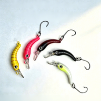 Leurre de pêche Caterpillar Minnow avec hameçon simple - Design réaliste de corps de ver