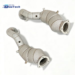 Downpipe FlowTech de Alta Calidad en Acero Inoxidable SS304 para Porsche 718 GT4 RS 4.0L, Mejora del Sistema de Escape de Competición con Protector Térmico, Euro 5, 200 Celdas - Product Image 3