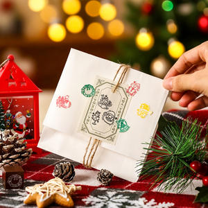 Vente en gros <span class=keywords><strong>de</strong></span> sceaux <span class=keywords><strong>de</strong></span> boîte cadeau estampillés en feuille d'or, série nuit <span class=keywords><strong>de</strong></span> Noël colorée, style INS minimaliste, album photo <span class=keywords><strong>de</strong></span> <span class=keywords><strong>bricolage</strong></span>, cadeaux <span class=keywords><strong>de</strong></span> fête - Product Image 4