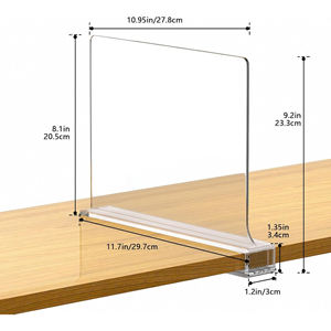 ชั้นวางของพลาสติกแบบตั้ง4ชิ้นสำหรับซูเปอร์มาร์เก็ตตัวแบ่งชั้นวางของอะคริลิคใสสำหรับตู้เสื้อผ้า - Product Image 3
